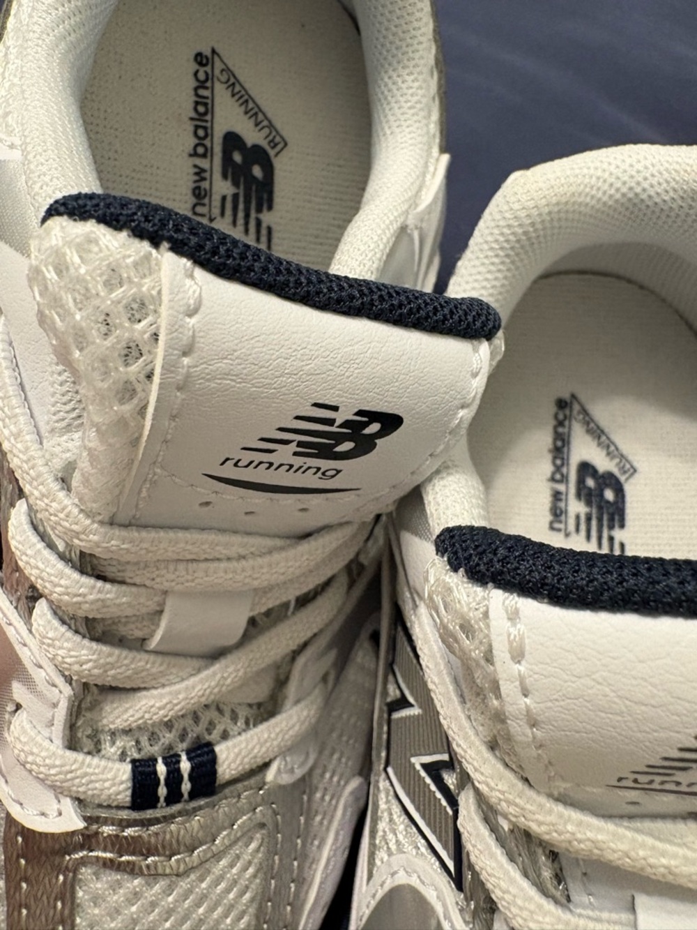 New Balance Kids White and Silver Athletic Sneakers - Picture 5 of 5